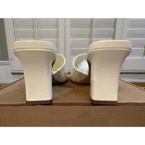 Vince Lulu Leather Mule Sandals Marble Cream Size 9.5 NWOB Timeless Chic Sleek - Picture 9 of 13